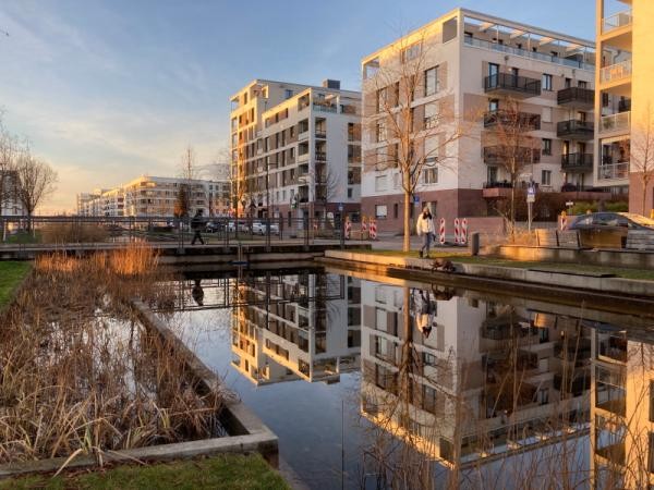 Wasserbecken in der Bahnstadt. Foto: Christian Buck Wasserbecken in der Bahnstadt. Foto: Christian Buck