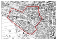 Karte mit Gebiet des Bombenfundes. Karte mit Gebiet des Bombenfundes.