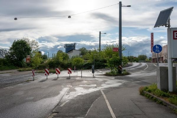 Perspektive der Eppelheimer Straße in Richtung Bauhaus.
