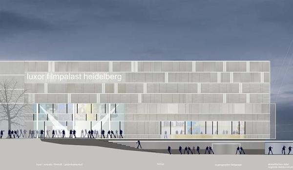 Künftige Fassade des Bahnstadt-Kinos (Foto: hübner+erhard und Partner) Künftige Fassade des Bahnstadt-Kinos (Foto: hübner+erhard und Partner)