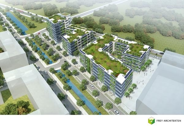 Entwurf des 'Heidelberg Village' (Grafik: Frey Architekten) Entwurf des 'Heidelberg Village' (Grafik: Frey Architekten)
